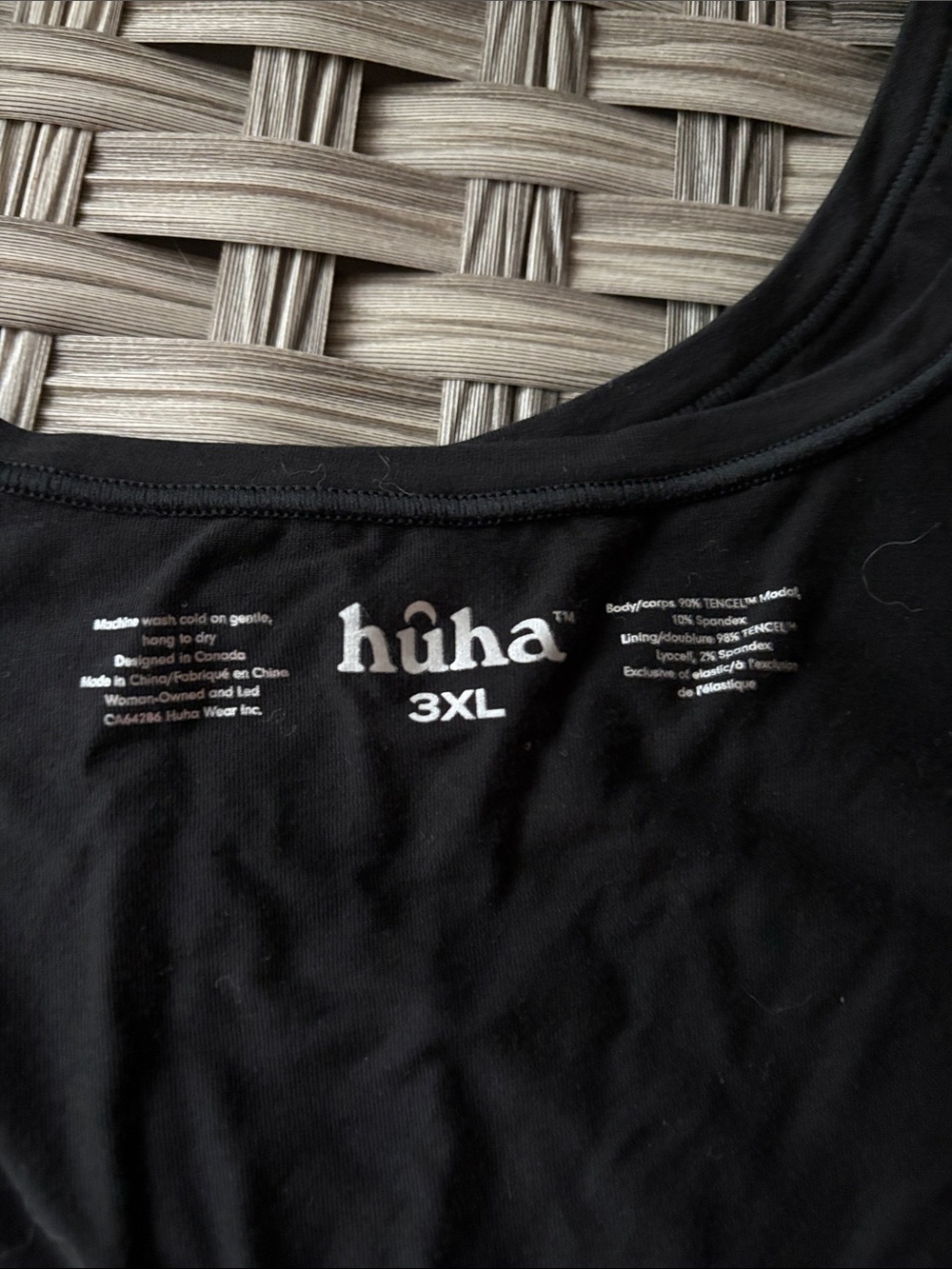 Huha Mineral Bras Sporty Bralette— Black 3X - Picture 5 of 5